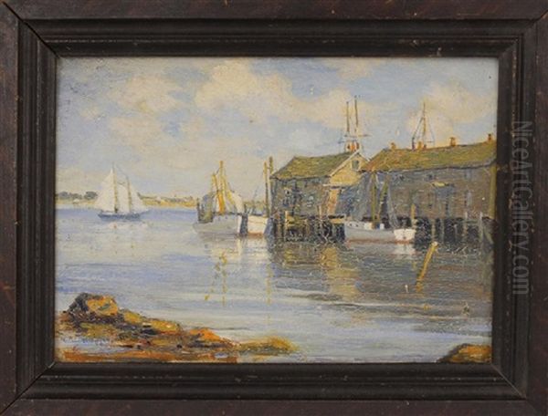 Potter's Dock, Noank Oil Painting by George Albert Thompson