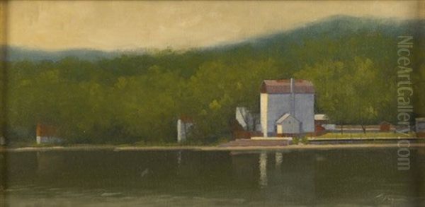 Looking Across To New Hope Oil Painting by George Albert Thompson