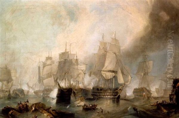 The Battle Of Trafalgar Oil Painting by Mark Thompson