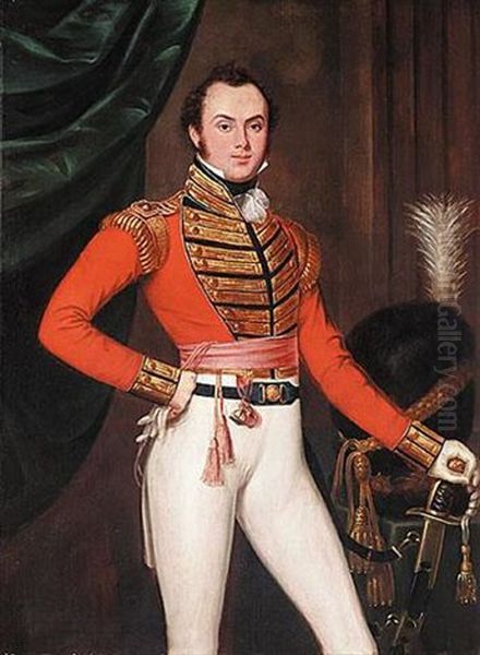 Portrait Of Captain James Gage Oil Painting by Thomas Clement Thompson