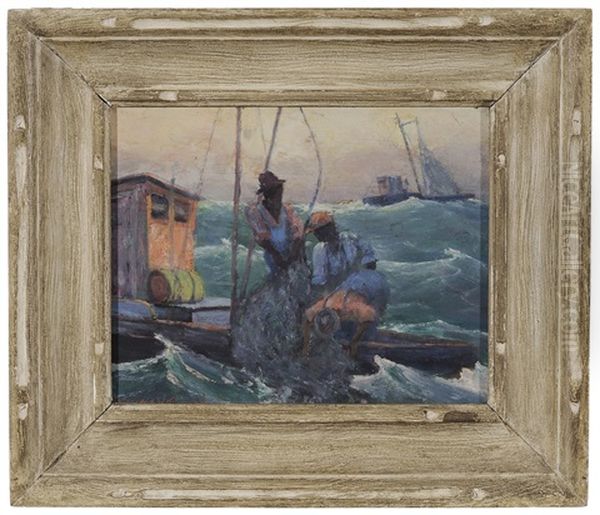 Shrimpers Oil Painting by Walter Whitcomb Thompson