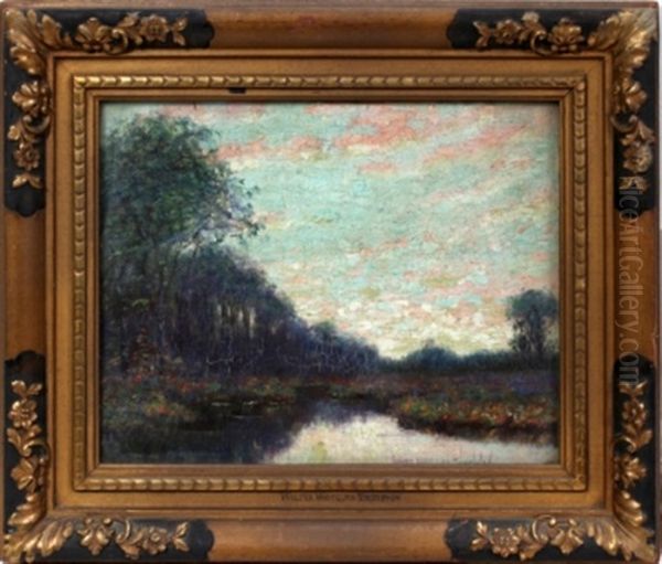 Sunset Oil Painting by Walter Whitcomb Thompson