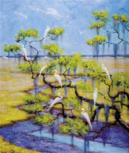 Morning Siesta, Murrells Inlet, South Carolina (+ Another; 2 Works) Oil Painting by Walter Whitcomb Thompson