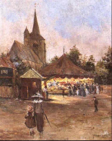 Le Manege Du Village Oil Painting by Henry Thompson-Lalande