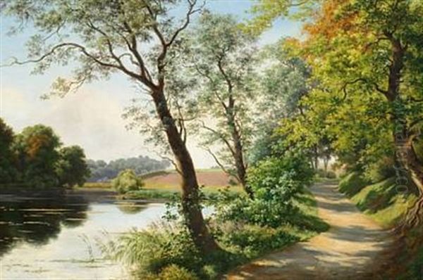 A View Of Mosegangen At Orholm Oil Painting by August Carl Vilhelm Thomsen