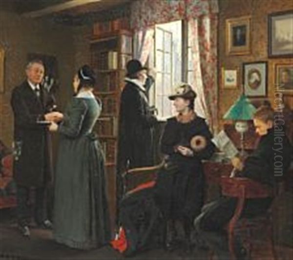 Christmas Morning In The Rectory Oil Painting by Carl Thomsen