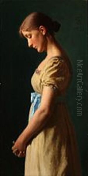 A Young Girl Oil Painting by Carl Thomsen