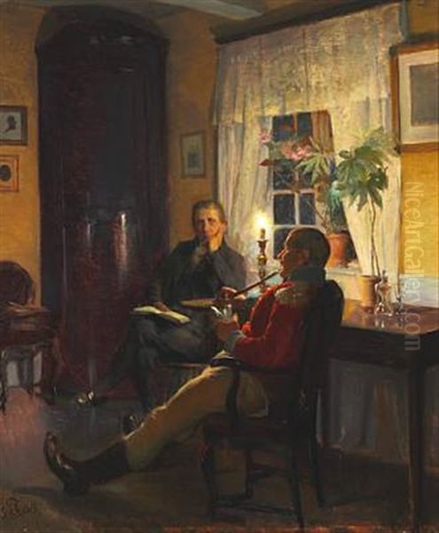 Indkvartering Hos J. P. Mynster I Spjellerup Praestegard Oil Painting by Carl Thomsen