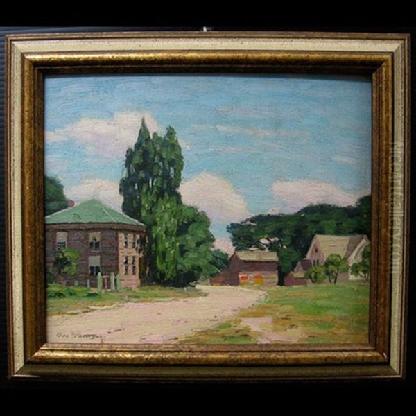 A Village Street Oil Painting by George Thomson