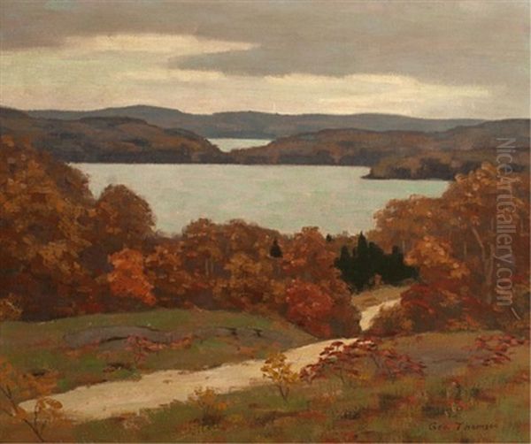 Autumn At Hall's Lake Oil Painting by George Thomson