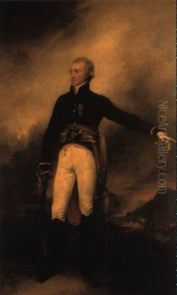 Portrait Of Baron Williams In Military Uniform Oil Painting by Henry Thomson