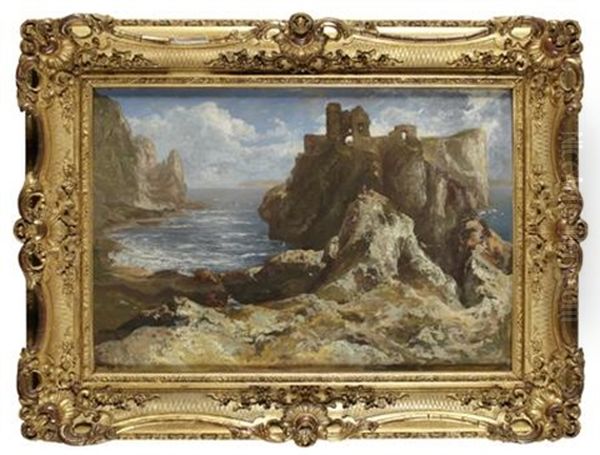 Kinbane Castle - County Antrim Oil Painting by John Thomson