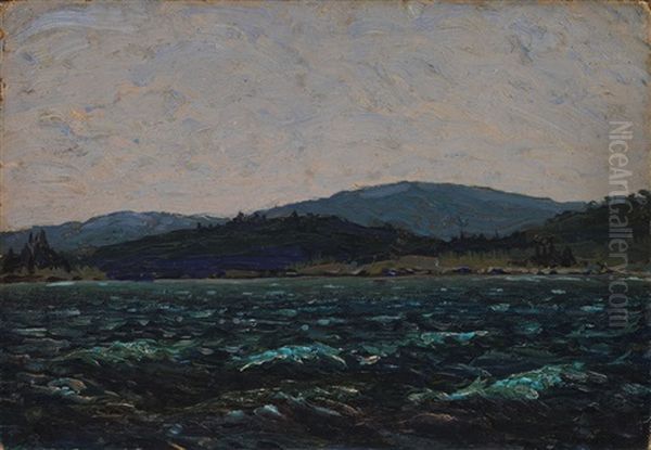 Sketch For Lake In Algonquin Park Oil Painting by Tom Thomson