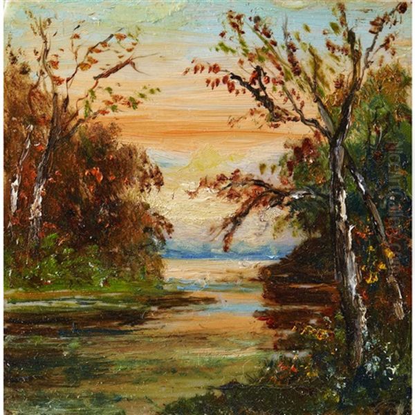 River Scene Oil Painting by Tom Thomson