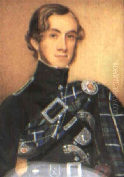 Gentleman Wearing Tartan Over His Shoulder by William John Thomson