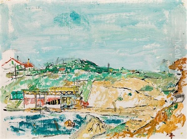 Bathing Area On French Riviera Oil Painting by Wilhelm Thoeny