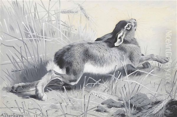 The Wounded Hare: Muff's Work Oil Painting by Archibald Thorburn