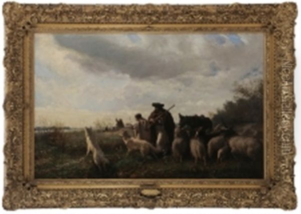 Protecting The Herd Oil Painting by Otto von Thoren