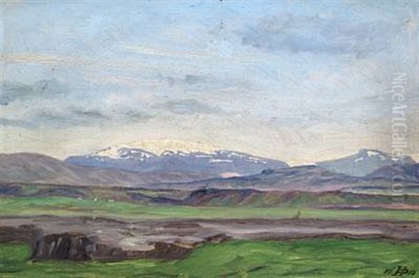 Landscape, Iceland Oil Painting by Benedikt Thorarinn Thorlakson