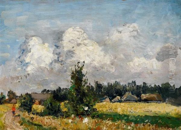 Smmer Landscapes Oil Painting by Carl August Breitenstein