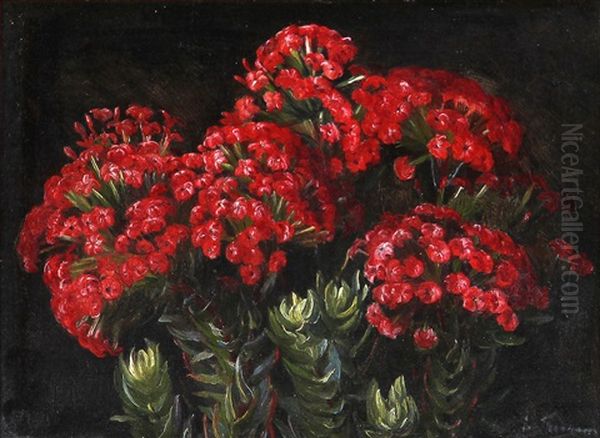 Rode Blomster Oil Painting by Emmy Thornam