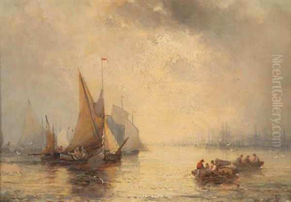 The Thames At Blackwall Reach Oil Painting by William Anslow Thornbury