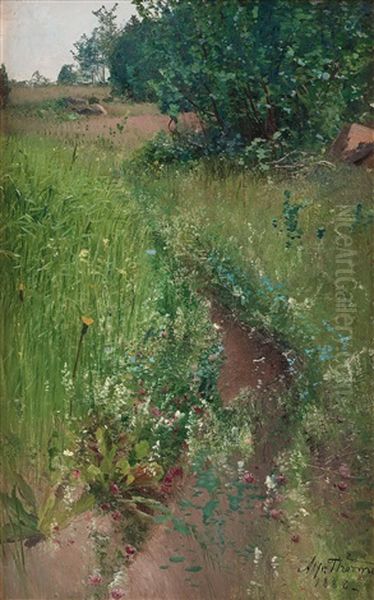 Summer Meadow Oil Painting by Alfred Thoerne