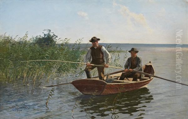 Sommardag Pa Sjon Oil Painting by Alfred Thoerne