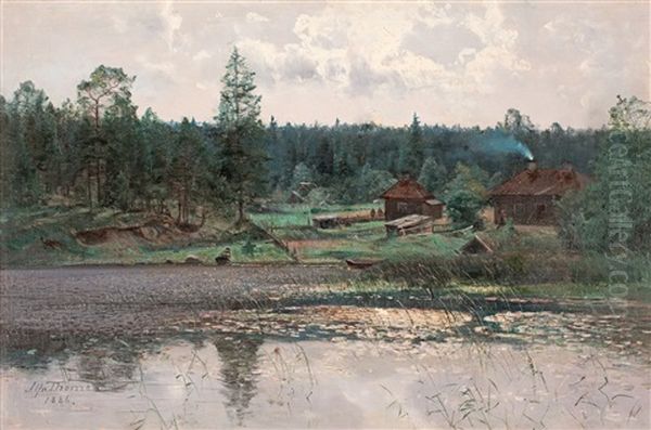 Insjolandskap Oil Painting by Alfred Thoerne