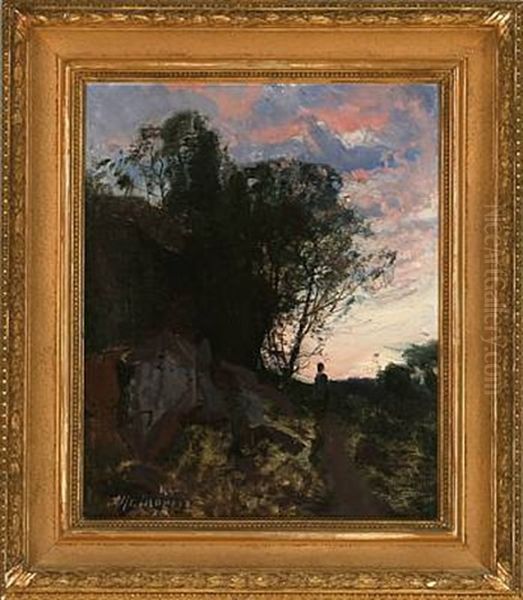 Evening Atmosphere At A Mountain Path by Alfred Thoerne