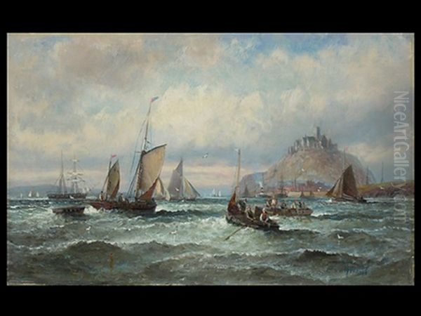 Die Mounts Bay-cornwall England Oil Painting by Charles Thornely