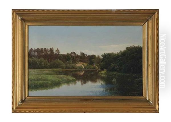 River Landscape Oil Painting by Anton Eric Thornfeld