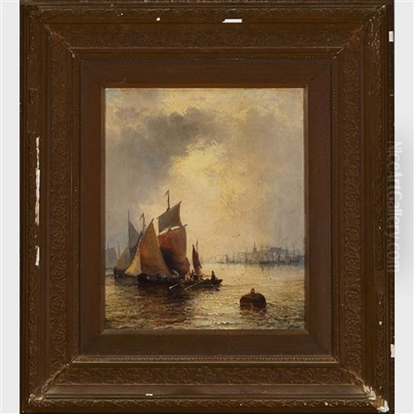 The Thames; Near Yarnmouth (pair) Oil Painting by Georges William Thornley