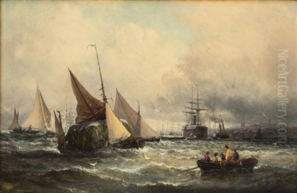 Ships New Graves End Oil Painting by Georges William Thornley