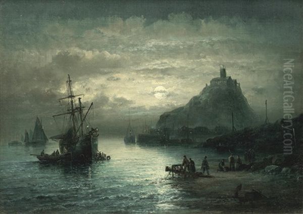 St Michael's Mount, Cornwall Oil Painting by William (Anslow) Thornley