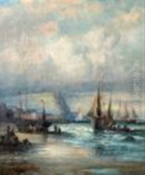 On Dover Bay Oil Painting by William (Anslow) Thornley