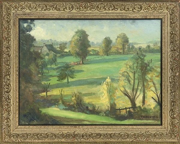 A View Across The Meadows, The Cotswolds Oil Painting by Alfred Henry Robinson Thornton