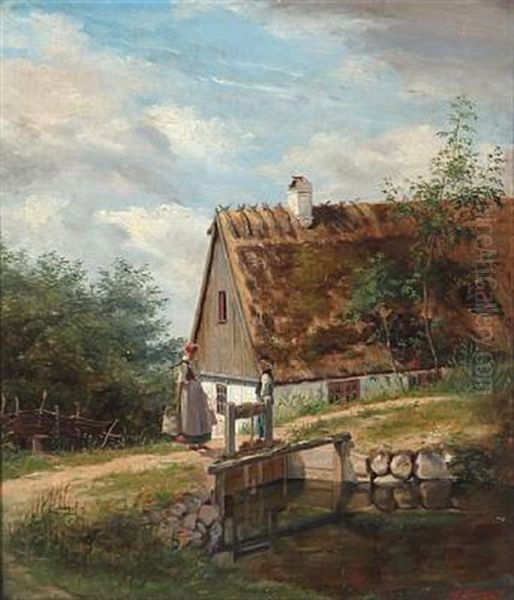 Partie Ved Kimmerslev Molle Oil Painting by Christian (Jens C.) Thorrestrup