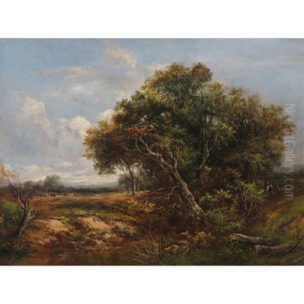 Wooded River Landscape Oil Painting by Joseph Thors