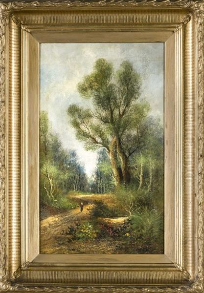 Waldstuck Mit Staffagefigur Oil Painting by Joseph Thors