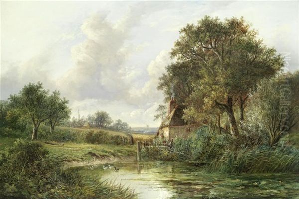 View Near Leamington Oil Painting by Joseph Thors