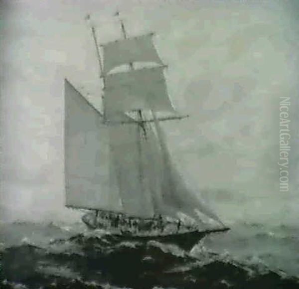 Full And By - Topsail Sch. Yacht Gression Oil Painting by Lars Thorsen