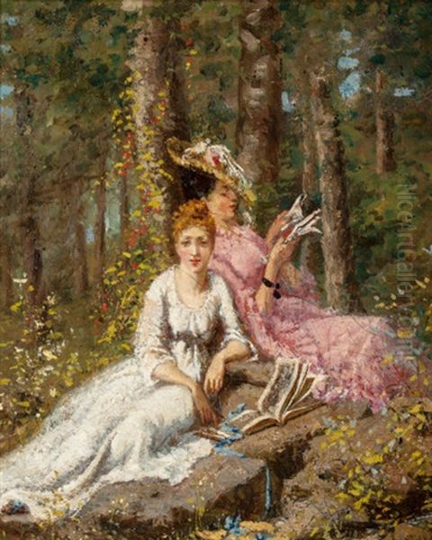 A Favorite Summer Pastime Oil Painting by Henry Joseph Thouron