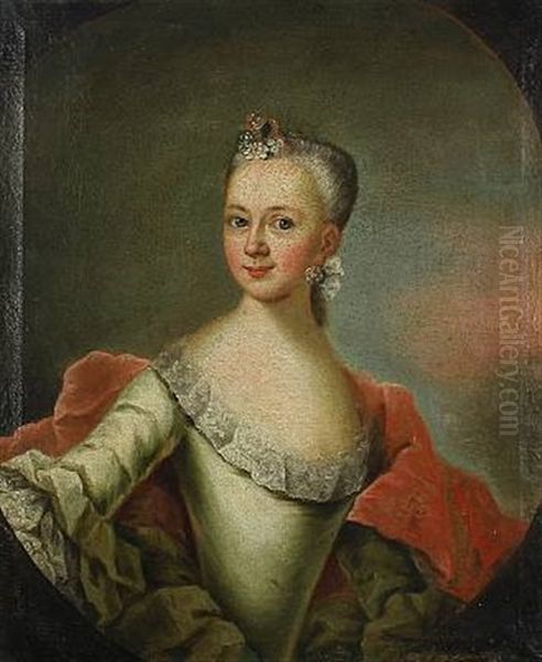 Portrait Of Madam Cathrine Marie De Hansen Oil Painting by Jens Thrane the Younger