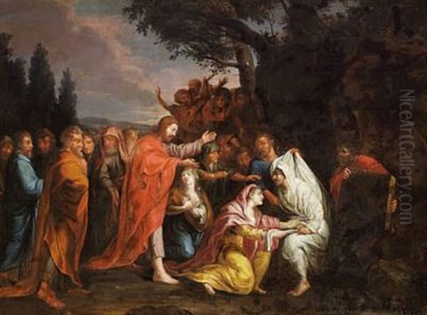 The Raising Of Lazarus Oil Painting by Jens Thrane the Younger