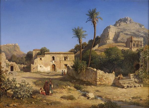 Sudspanische Landschaft Mit Landvolk Oil Painting by Pierre Thuillier