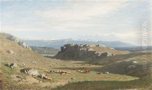 Gebirgslandschaft Oil Painting by Pierre Thuillier