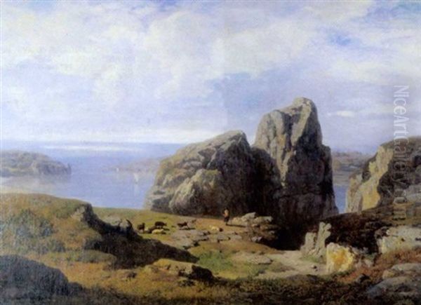 Vue De La Cote Amalfitaine Oil Painting by Pierre Thuillier