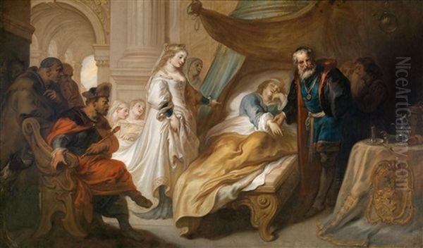 Antiochus Und Stratonike Oil Painting by Theodor Van Thulden