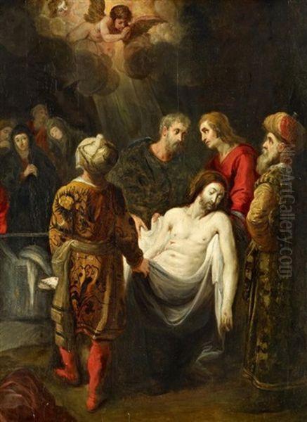 Die Grablegung Christi Oil Painting by Theodor Van Thulden